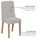 Ver mais imagens de Conjunto Sala de Jantar 4 Lugares Retangular Tampo MDF Mesa Apogeu com Cadeiras Luar Marrom Amêndoa Clean/Off White/Bouclé Bege