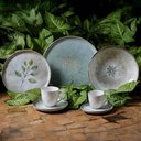 Ver imagem 6 de Conjunto Pratos 12 Peças Cerâmica Orgânico Porto Brasil Bio Evergreen Raso Sobremesa 6 Pessoas