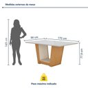 Ver imagem 3 de Conjunto Sala de Jantar 6 Lugares Retangular Tampo Vidro/MDF 170cm Mesa Apogeu com Cadeiras Luar Marrom Off White/Amêndoa Clean/Couro Avelâ