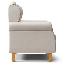 Poltrona de Amamentação e Descanso com Pés de Madeira Lucy P04 Suede Bege - Mpozenato - 6