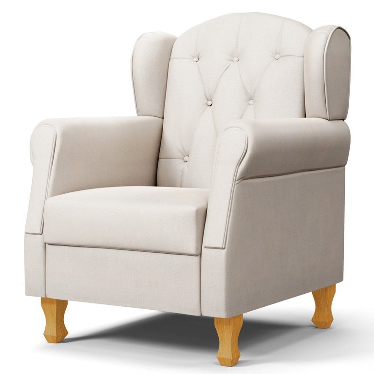 Poltrona de Amamentação e Descanso com Pés de Madeira Lucy P04 Suede Bege - Mpozenato Poltrona de Amamentação e Descanso com Pés de Madeira Lucy P04 Suede Bege - Mpozenato