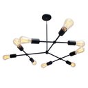 Ver imagem 1 de Kit 3 Pendente Lustre Sputnik Poptem Faces com 9 lâmpadas/Braços cobre alumínio  haste metal sala ar