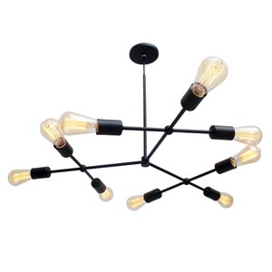 Kit 3 Pendente Lustre Sputnik Poptem Faces com 9 lâmpadas/Braços cobre alumínio  haste metal sala ar