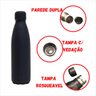 Garrafa Térmica Inox 750ml Squeeze Inox Preto Fosco - 2