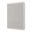 Ver imagem 2 de Guarda-roupa Infantil 122cm 4 Portas e 2 Gavetas Encanto Multimóveis Mp4448 Branco/off White Branco
