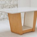 Ver mais imagens de Conjunto Sala de Jantar 6 Lugares Retangular Tampo Vidro/MDF 160cm Mesa Apogeu com Cadeiras Luar Marrom Off White/Amêndoa Clean/Couro Avelâ