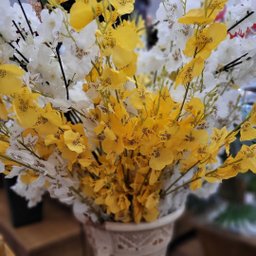Haste Flor Orquídea Amarela Chuva de Ouro Artificial 50cm - Mc Flores - 2