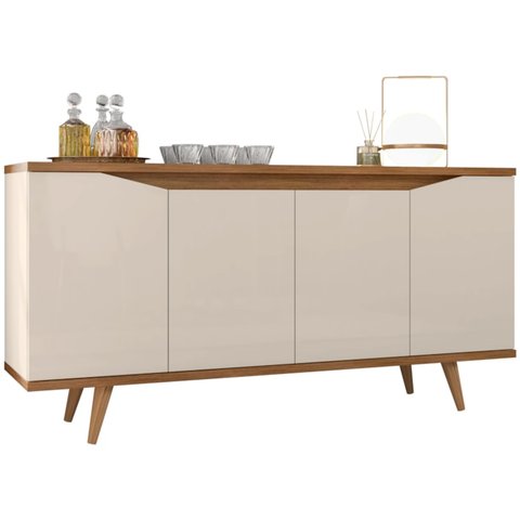 Balcao Buffet 50454 Pes Madeira 160cm Off White Cedro Dcasa