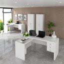 Ver imagem 2 de Conjunto para Escritório 4 Peças Branco Tecnomobili