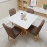 Conjunto Sala de Jantar 4 Lugares Quadrado Tampo Vidro/MDF Mesa Celebrare com Cadeiras Luar - 18