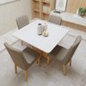 Conjunto Sala de Jantar 4 Lugares Quadrado Tampo Vidro/MDF Mesa Celebrare com Cadeiras Luar - 18