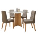 Ver imagem 2 de Conjunto Sala de Jantar 4 Lugares Quadrado Tampo Vidro/MDF Mesa Celebrare com Cadeiras Luar