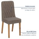Ver mais imagens de Conjunto Sala de Jantar 4 Lugares Quadrada Tampo Vidro/MDF Mesa Celebrare e Cadeiras Luar Marrom Amendoa Clean/Off White/Suede Animale Bege