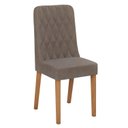 Ver imagem 4 de Conjunto Sala de Jantar 4 Lugares Quadrada Tampo Vidro/MDF Mesa Celebrare e Cadeiras Luar Marrom Amendoa Clean/Off White/Suede Animale Bege