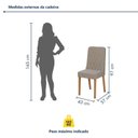 Ver imagem 6 de Conjunto Sala de Jantar 4 Lugares Quadrada Tampo Vidro/MDF Mesa Celebrare e Cadeiras Luar Marrom Amendoa Clean/Off White/Veludo Naturale Creme