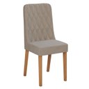 Ver imagem 4 de Conjunto Sala de Jantar 4 Lugares Quadrada Tampo Vidro/MDF Mesa Celebrare e Cadeiras Luar Marrom Amendoa Clean/Off White/Veludo Naturale Creme