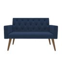 Ver imagem 6 de Sofá 2 Lugares + 2 Poltronas Decorativas para Sala, Recepção Azul-marinho