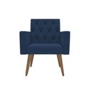 Ver imagem 3 de Sofá 2 Lugares + 2 Poltronas Decorativas para Sala, Recepção Azul-marinho