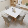 Conjunto Sala de Jantar 4 Lugares Quadrado Tampo Vidro/MDF Mesa Celebrare com Cadeiras Luar - 18