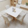 Conjunto Sala de Jantar 4 Lugares Quadrado Tampo Vidro/MDF Mesa Celebrare com Cadeiras Luar - 18