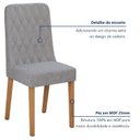 Ver mais imagens de Conjunto Sala de Jantar com 4 Cadeiras Tampo Quadrado em MDF Luar Marrom Amêndoa Clean/Off White/Linho Cinza