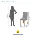 Ver imagem 6 de Conjunto Sala de Jantar com 4 Cadeiras Tampo Quadrado em MDF Luar Marrom Amêndoa Clean/Off White/Linho Cinza