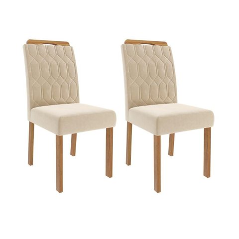 Cadeira para Mesa de Jantar Jogo de 2 Cadeiras Mdf Paola Wood Cimol Madeira/nude