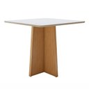 Ver imagem 3 de Conjunto Sala de Jantar com 4 Cadeiras Tampo Quadrado em MDF Luar Marrom Amêndoa Clean/Off White/Couro Avelâ
