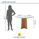 Ver imagem 5 de Conjunto Sala de Jantar com 4 Cadeiras Tampo Quadrado em MDF Luar Marrom Amêndoa Clean/Off White/Couro Avelâ