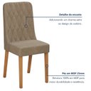 Ver mais imagens de Conjunto Sala de Jantar com 4 Cadeiras Tampo Quadrado em MDF Luar Marrom Amêndoa Clean/Off White/Bege