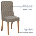 Ver mais imagens de Conjunto Sala de Jantar com 4 Cadeiras Tampo Quadrado em MDF Luar Marrom Amêndoa Clean/Off White/Capuccino