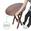 Ver imagem 4 de Kit 8 Mesas Dobráveis de Madeira Redonda 70cm Imbuia - Tarimatã