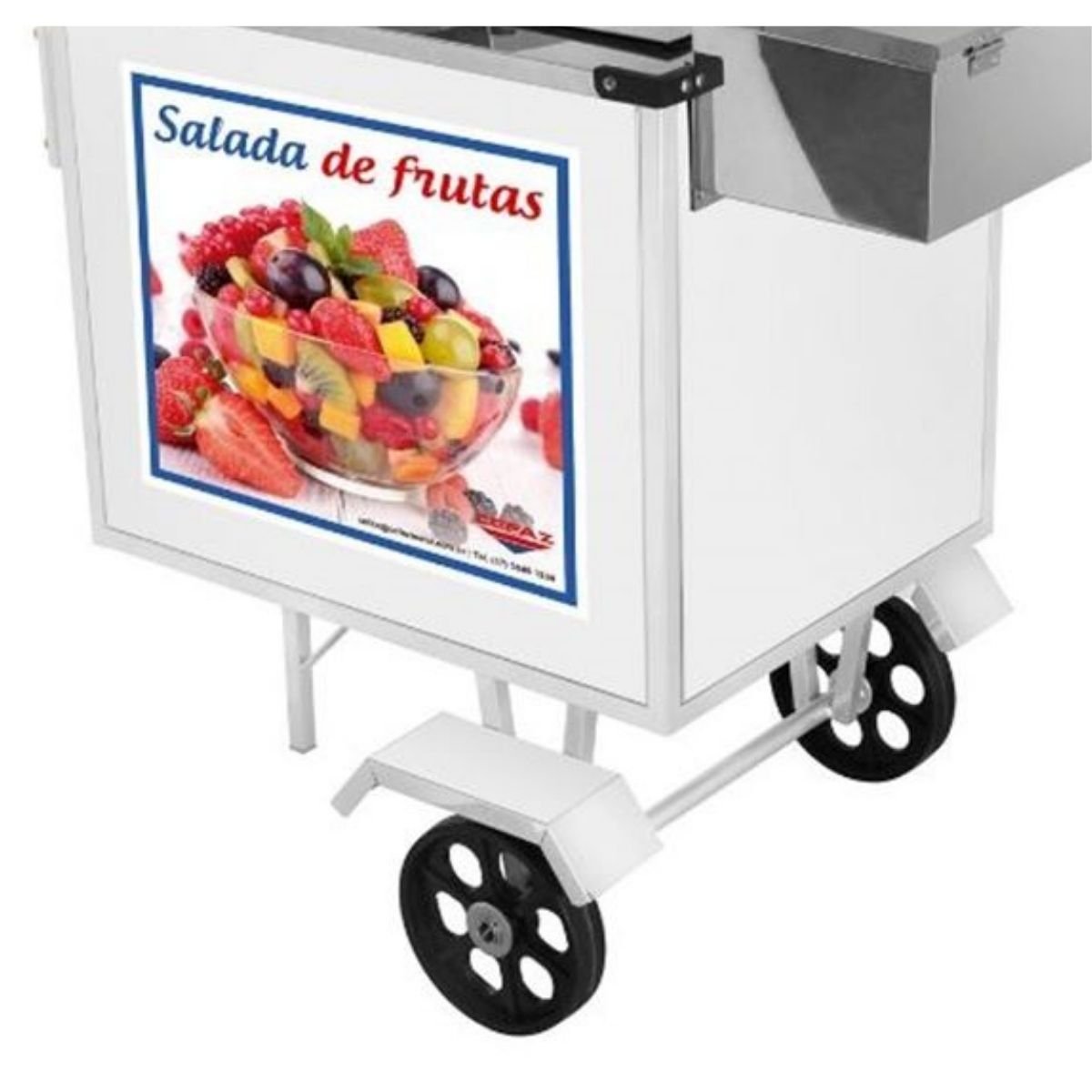 Carrinho de Salada de Frutas com Rodas Maciças e Toldo Cefaz - 4