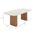 Ver imagem 5 de Conjunto de Jantar Lintz Canela 8 Cadeiras Giratórias Dakota - Bouclé 03 Bege c/ PU Off White