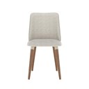 Ver imagem 6 de Conjunto de Jantar Lintz Canela 8 Cadeiras Giratórias Dakota - Bouclé 03 Bege c/ PU Off White