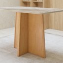 Ver mais imagens de Conjunto Sala de Jantar 4 Lugares Retangular Tampo Vidro/MDF 120cm Mesa Celebrare Cadeiras Luar Marrom Amêndoa Clean/Off White/Couro Avelâ