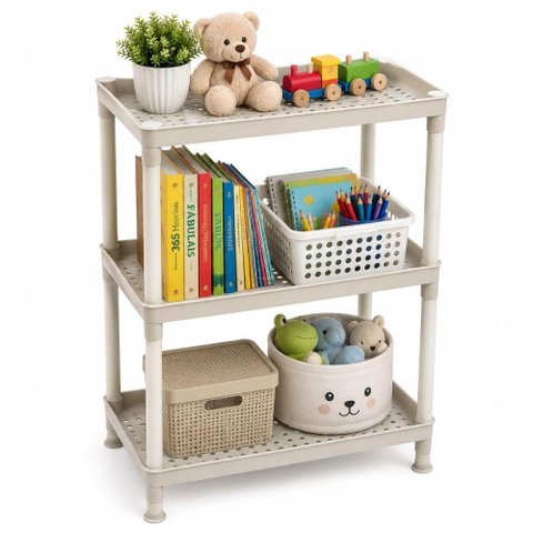 Estante Infantil 3 Prateleiras Organizador Brinquedos Livros Material Escolar Quarto Brinquedoteca