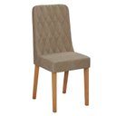 Ver imagem 5 de Conjunto Sala de Jantar 4 Lugares Retangular Tampo Vidro/MDF 120cm Mesa Celebrare Cadeiras Luar Marrom Amêndoa Clean/Off White/Bege
