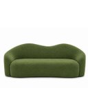 Ver imagem 6 de Kit Sofá + Puf Star 190 cm Orgânico 2 Lugares Sala Recepção:Verde/Bouclé Linho