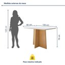Ver imagem 3 de Conjunto Sala de Jantar 4 Lugares Retangular Tampo MDF Mesa Celebrare com Cadeiras Luar Marrom Amêndoa Clean/Off White/Couro Avelâ
