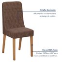 Ver mais imagens de Conjunto Sala de Jantar 4 Lugares Retangular Tampo MDF Mesa Celebrare com Cadeiras Luar Marrom Amêndoa Clean/Off White/Couro Avelâ