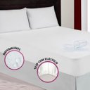 Ver imagem 2 de Protetor De Colchão Solteiro Impermeável Com Elástico Branco