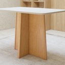 Ver imagem 7 de Conjunto Sala de Jantar 4 Lugares Retangular Tampo MDF Mesa Celebrare com Cadeiras Luar Marrom Amêndoa Clean/Off White/Bege