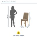 Ver imagem 6 de Conjunto Sala de Jantar 4 Lugares Retangular Tampo MDF Mesa Celebrare com Cadeiras Luar Marrom Amêndoa Clean/Off White/Bege