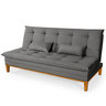 Kit Sofa Cama Mobly com 2 Banquetas Suede Sala Quarto:cinza - 5
