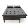 Kit Sofa Cama Mobly com 2 Banquetas Suede Sala Quarto:cinza - 8