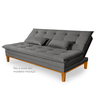 Kit Sofa Cama Mobly com 2 Banquetas Suede Sala Quarto:cinza - 6