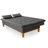 Kit Sofa Cama Mobly com 2 Banquetas Suede Sala Quarto:cinza - 7