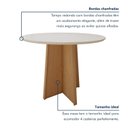 Ver imagem 7 de Conjunto Sala de Jantar 4 Lugares Redondo Tampo Vidro/MDF Mesa Celebrare com Cadeiras Luar Marrom Amêndoa Clean/Off White/Couro Avelâ