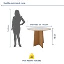 Ver imagem 4 de Conjunto Sala de Jantar 4 Lugares Redondo Tampo Vidro/MDF Mesa Celebrare com Cadeiras Luar Marrom Amêndoa Clean/Off White/Couro Avelâ